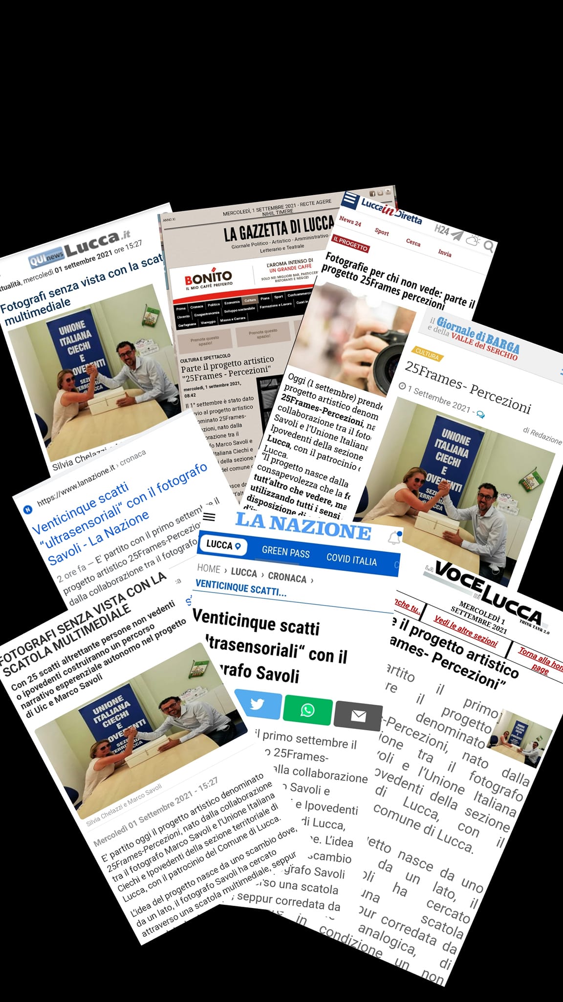 Le recensioni sulla stampa del progetto 25 Scatti Sensoriali